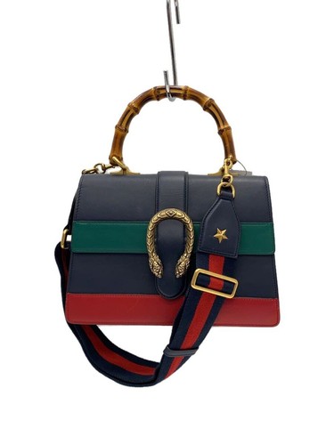 Gucci Handbag Duonysus Bamboo Leather Blu Used