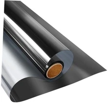 KESPEN Window Privacy Film One Way Daytime 17.5 Inch X 6.5 Feet Black-silver