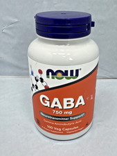Now Foods GABA 750 mg 200 Count Exp 09/2029