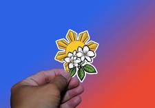 Filipino Pride Philippine Sun And Sampaguita Sticker Kawaii Die Cut Decal Filipino Pride Philippine Sun And Sampaguita Sticker Kawaii Die Cut Decal