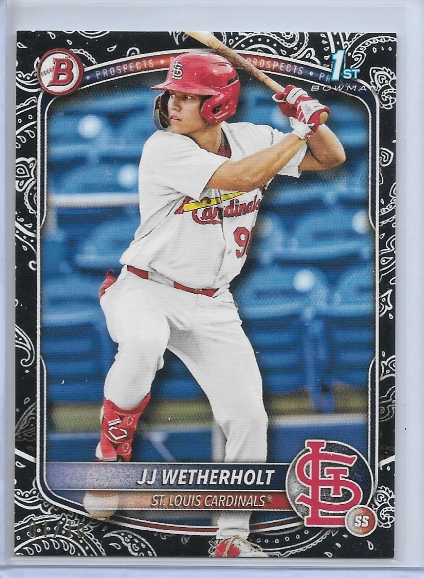 2025 Bowman - 1st Bowman JJ Wetherholt #BP-22 Black Pattern (Black Bandana) /10