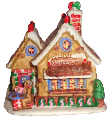 Ginger Frost Lane 2005 Christmas COFFEE HOUSE Porcelain Ceramic 4.5  Tall  (S14)