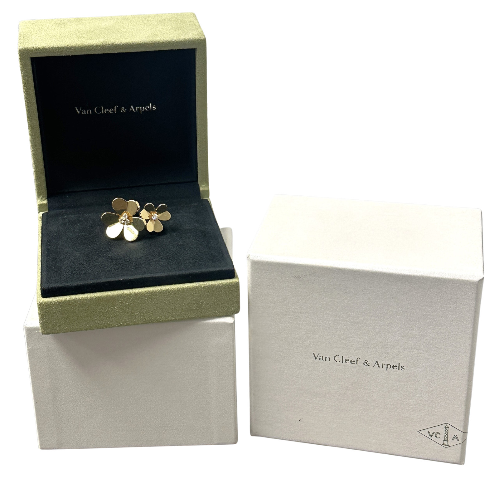 Van Cleef Arpels PAPER Frivole Between Finger Ring 18k 12.9gr DIAMOND VCARB67654