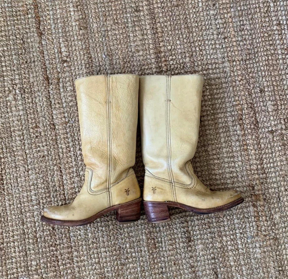 Frye Women's Campus 14L Banana Leather Tall Boots Size 6.5M - Image 4 of 4