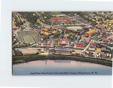 Postcard Aerial View of West Virginia University Main Campus Morgantown USA