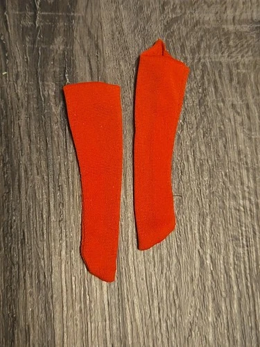 1972 Barbie Francie Checker Chums #3278 Red Nylon Socks Set Pair Vtg 70s