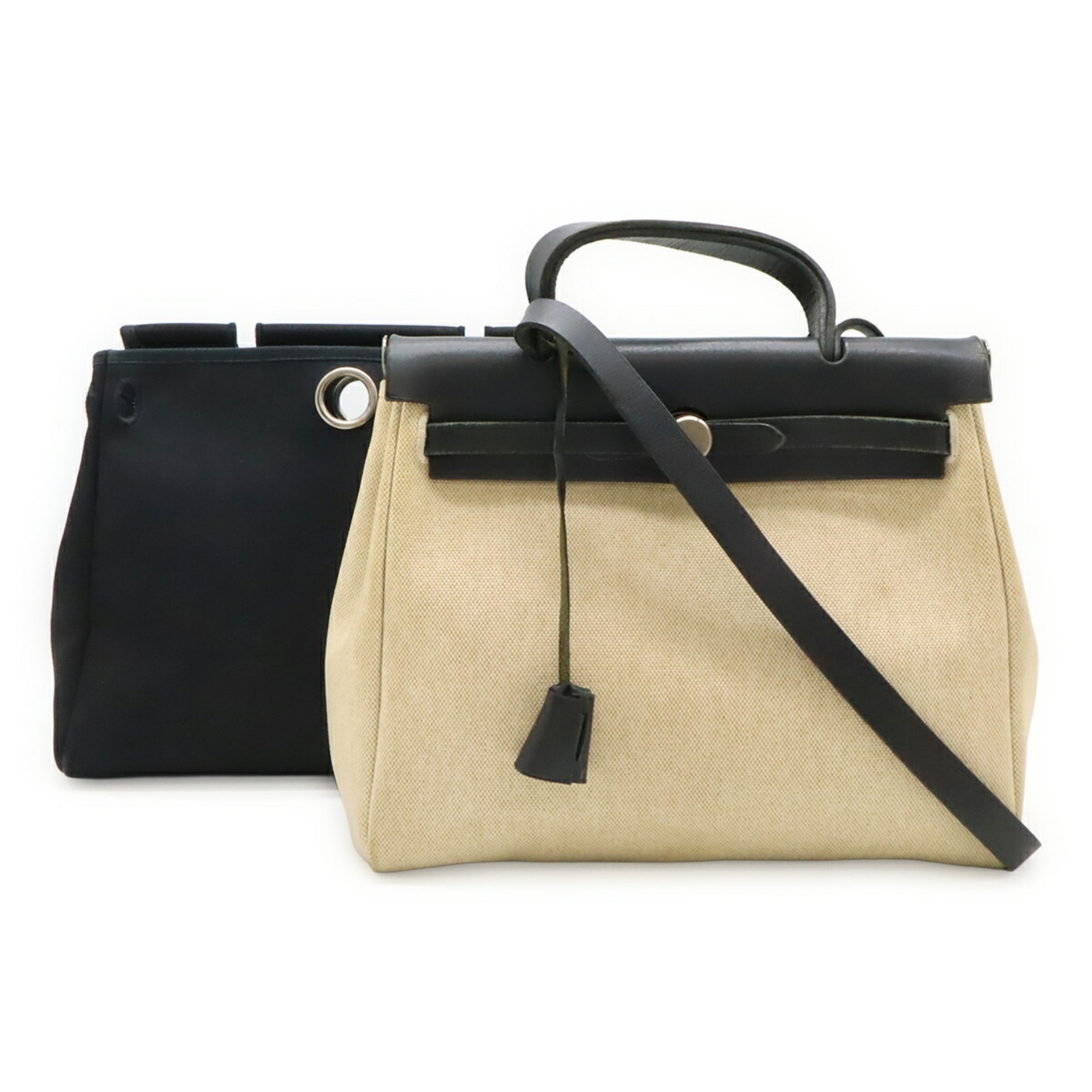 HERMES Herbag PM Handbag Shoulder Bag Toile H Officier Leather Nat... GZl1ies0 image 2