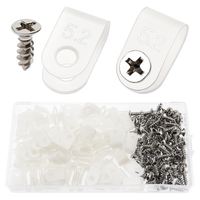 100 Stück 1/5 Zoll U-Typ Kabelclip Drahtklemme, Nylon Schraube Befestigung Schnur Clips