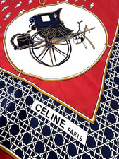 Celine large scarf with carriage motif Silk Ladies, beautiful
