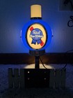 Vintage Pabst Blue Ribbon PBR Beer Lighted Cash Register Sign Round Back Bar — photo 1