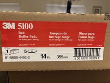 3M Red Buffer Floor Pads 5100 Box Of 5. Save!! 14” Floor Polishing/buffing