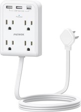 Modern 7-in-1 Electrical Outlet Extender with 3 USB Ports  Surge Protection