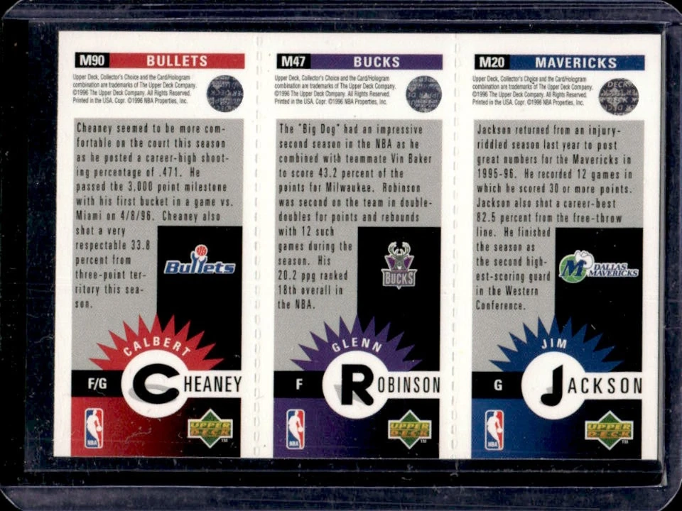 1996-97 Collector's Choice Jackson Glenn Robinson Calbert Cheaney #M20 M47 M90 - Image 2 of 2