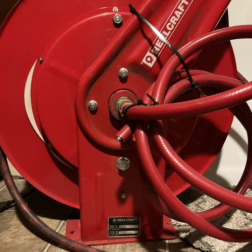 Reelcraft H-1403 Red Steel Air Hose Reel 50 ft 115V Male Thread