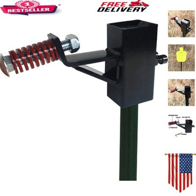 Durable Alloy Steel T-Post Target Hanger - 15-Degree Cant for Precise Targeting