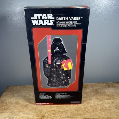 Darth Vader 28  Lighted Decor Star Wars Holiday Edition Holding Present Disney
