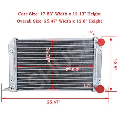 3-Row Aluminum Radiator Fits VW Scirocco Pro Stock Style 22'' W x 13'' H