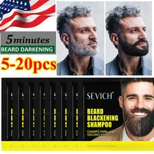 Men Black Beard Simple Hair Dye Color Shampoo Permanent Darkening Hair Coloring