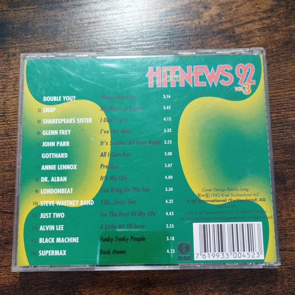 Hit-News 92/3 (K-tel) Double You, Snap, Shakespears Sister, Glenn Frey, J.. [CD] - Bild 2 von 2