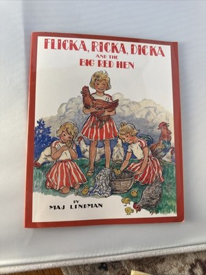Flicka, Ricka, Dicka and the Big Red Hen by Maj Lindman 1960 Paperback- Great