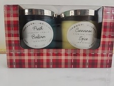 Brand New 2 Piece Scented Candle Gift Set Fresh Balsam & Cinnamon Spice HALL
