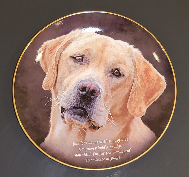 Danbury Mint Eyes of Love Labrador Retriever Porcelain Collector Plate