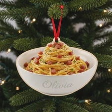 Personalized Spaghetti Ornament Pasta Carbonara Italian Food Gift