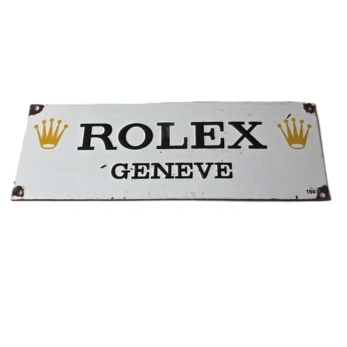 Vintage Rolex Luxury Watches Porcelain Sign - Geneve General Store Gas Pump Sign