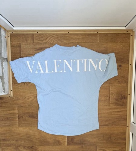 Valentino, Mens Vintage Valentino Chemises Big Logo Embroidery Cotton T Shirt Size S