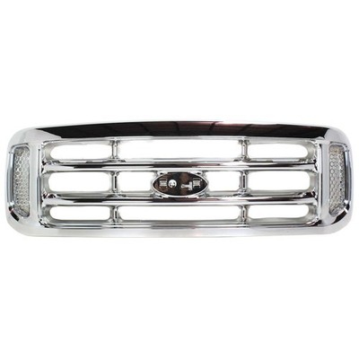 Grille For 99-2004 Ford F-250 Super Duty F-350 Super Duty Chrome Plastic