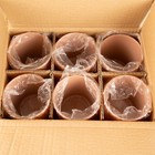 12 Empty Terracotta Blush Ceramic Candle Jars With Natural Bamboo Lids - 10oz