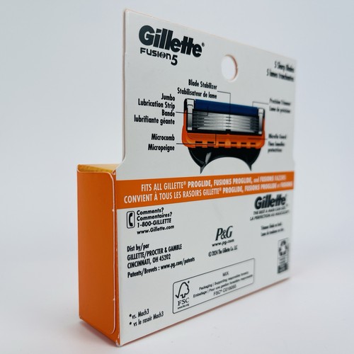 Gillette Fusion 5 Razor Blade Refills - 4 Cartridges Also Fits Proglide Model - Picture 9 of 12