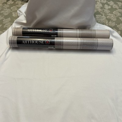 COUNTRY CHECK WALLPAPER GREY - ARTHOUSE 901902 NEW IN PACKAGE LOT OF 2