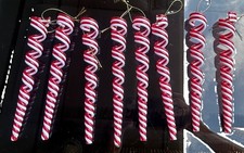 Christmas Peppermint Candy land Red White Swirl Candy Cane Ornaments Tree Decor