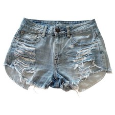 American Eagle Hi-Rise Festival Shorts Womens Size 0 Distressed Raw Hem Bootie