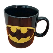 Batman Galerie XL 21 oz Ceramic Coffee Mug 2 Sided Yellow Logo Print