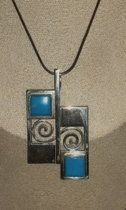 Vintage Joaquin Tinta, Ecuadorian Silversmith Turquoise Pendant 