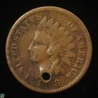 1868 Indian Head Small Cent - Good Details: Hole