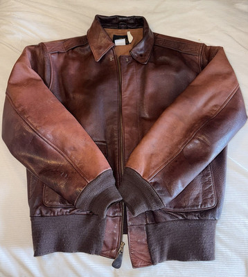 AVIREX レザー　ブラウン　A-2 Avirex Type A-2 Brown Leather Bomber Jacket Men's Military Classic