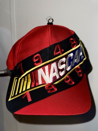 VINTAGE 2000s Chase Authentics NASCAR Embroidered Strapback Hat Cap Red Black