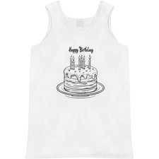 'Happy Birthday Cake with Candles' Adult Vest / Tank Top AV049505