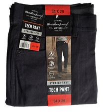 Weatherproof Vintage Men's Tech Pant Straight Fit Water Resistant Black 34x29