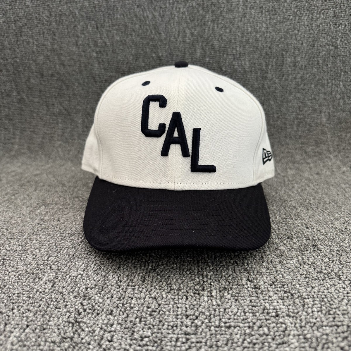 New Era Cal NCAA Hat White Navy Fitted Cap Raised CAL Logo
