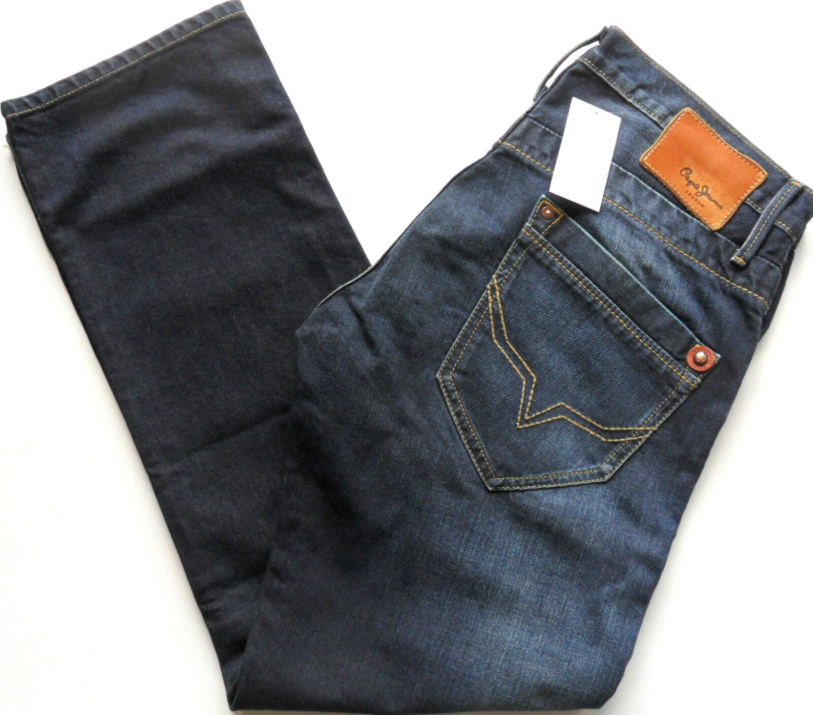 Men's Jeans Blue Straight Leg Regular Fit Size: 30 x 30 Pepe Tooting