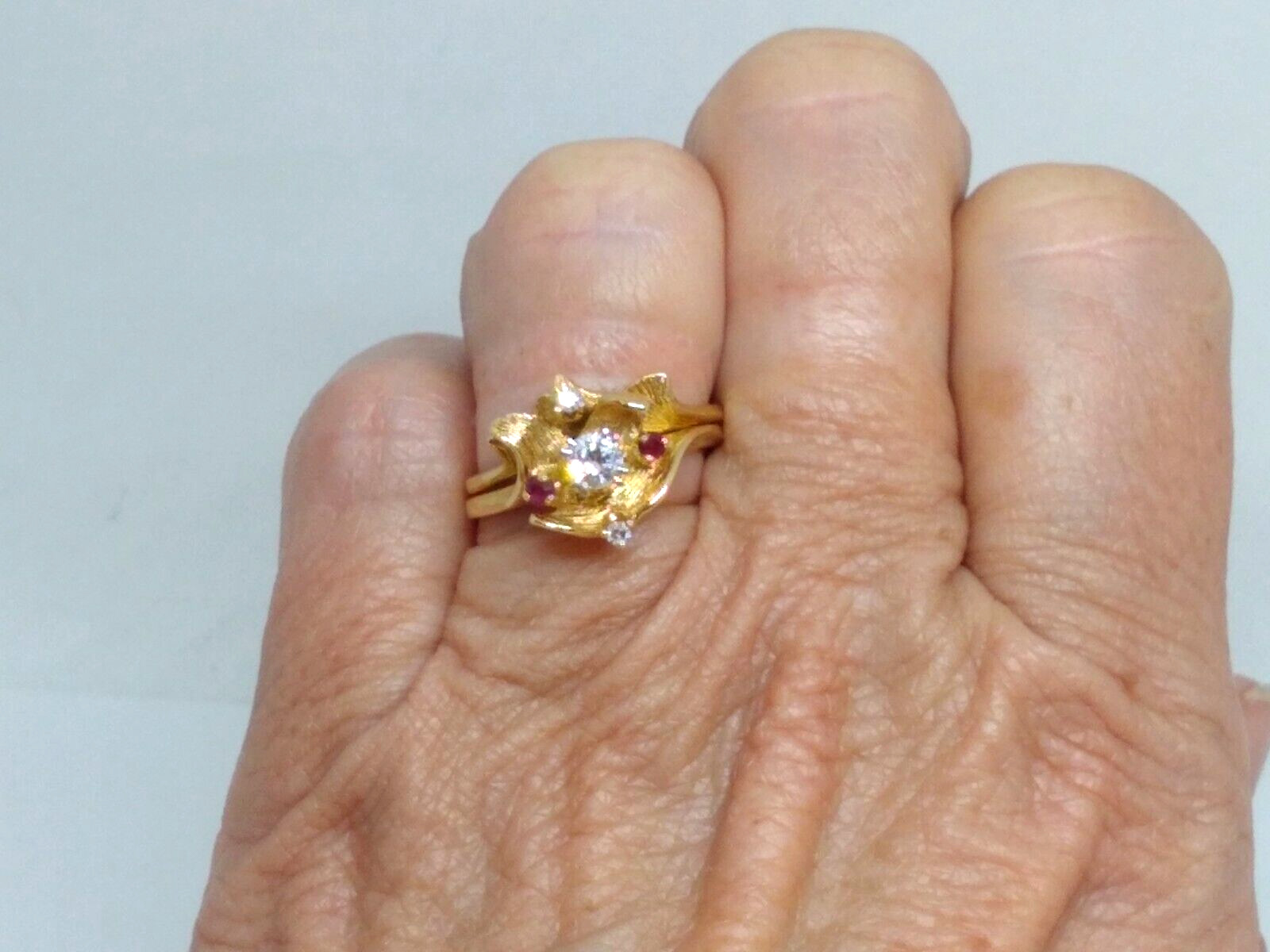 VTG, Two Piece, Diamond /Ruby Ring, signed Starfi… - image 12