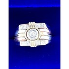 14k REAL GOLD  men's ring CZ  size 9