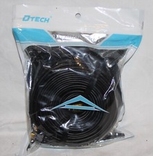 Dtech Ultra Thin Flat Computer Monitor Vga Cable 50 Feet Male To Male 15 Pin