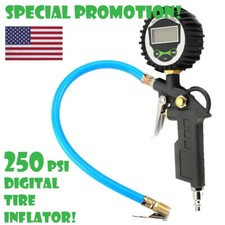 Digital Air Tire Inflator With Pressure Gauge 250psi Chuck For Truckcarbike Us