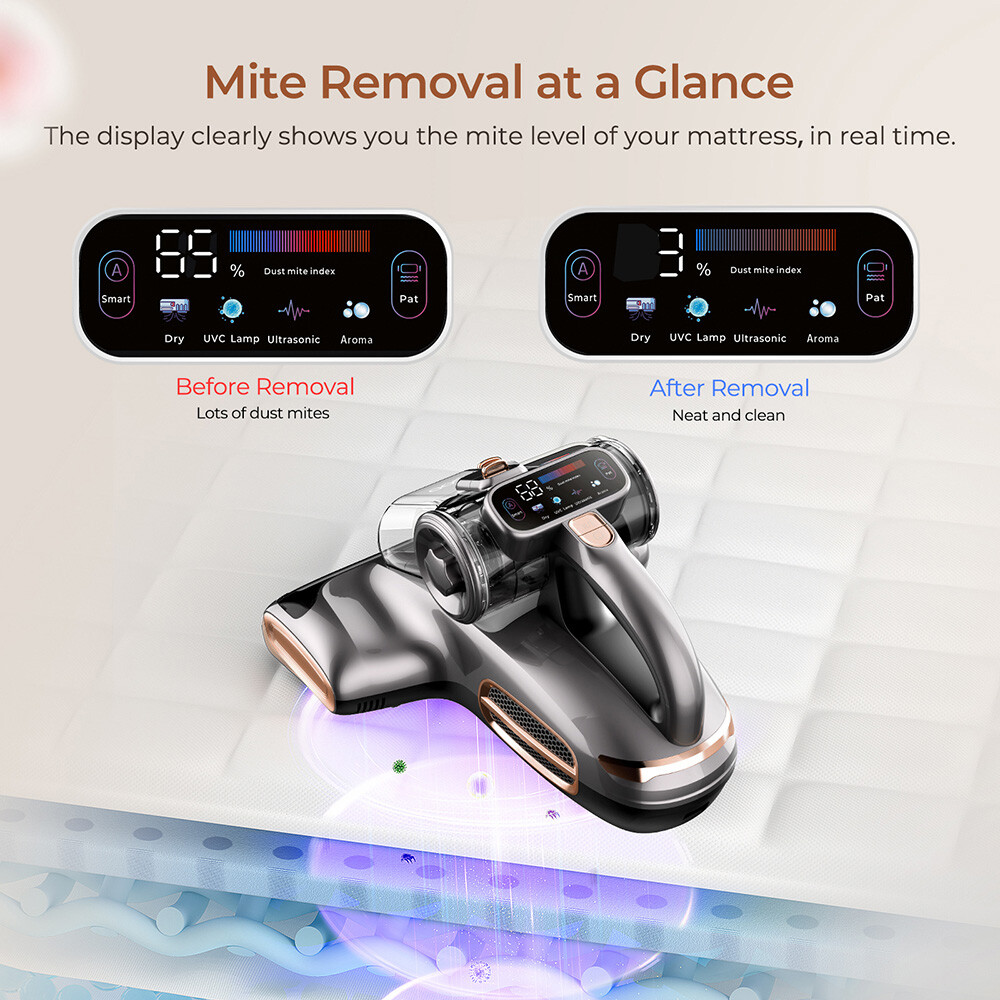 JIGOO T600 700W 15KPa Anti-Mite Vacuum Cleaner UV LED Display Aroma Diffusion