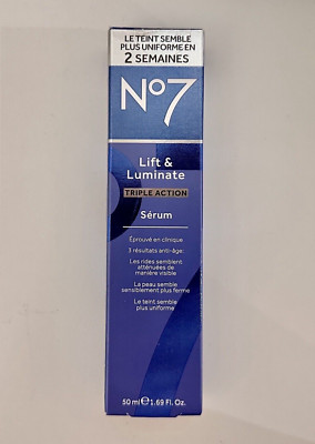 No7 Lift & Luminate TRIPLE ACTION Serum 1.69oz (50ml) Hypo-Allergenic - New